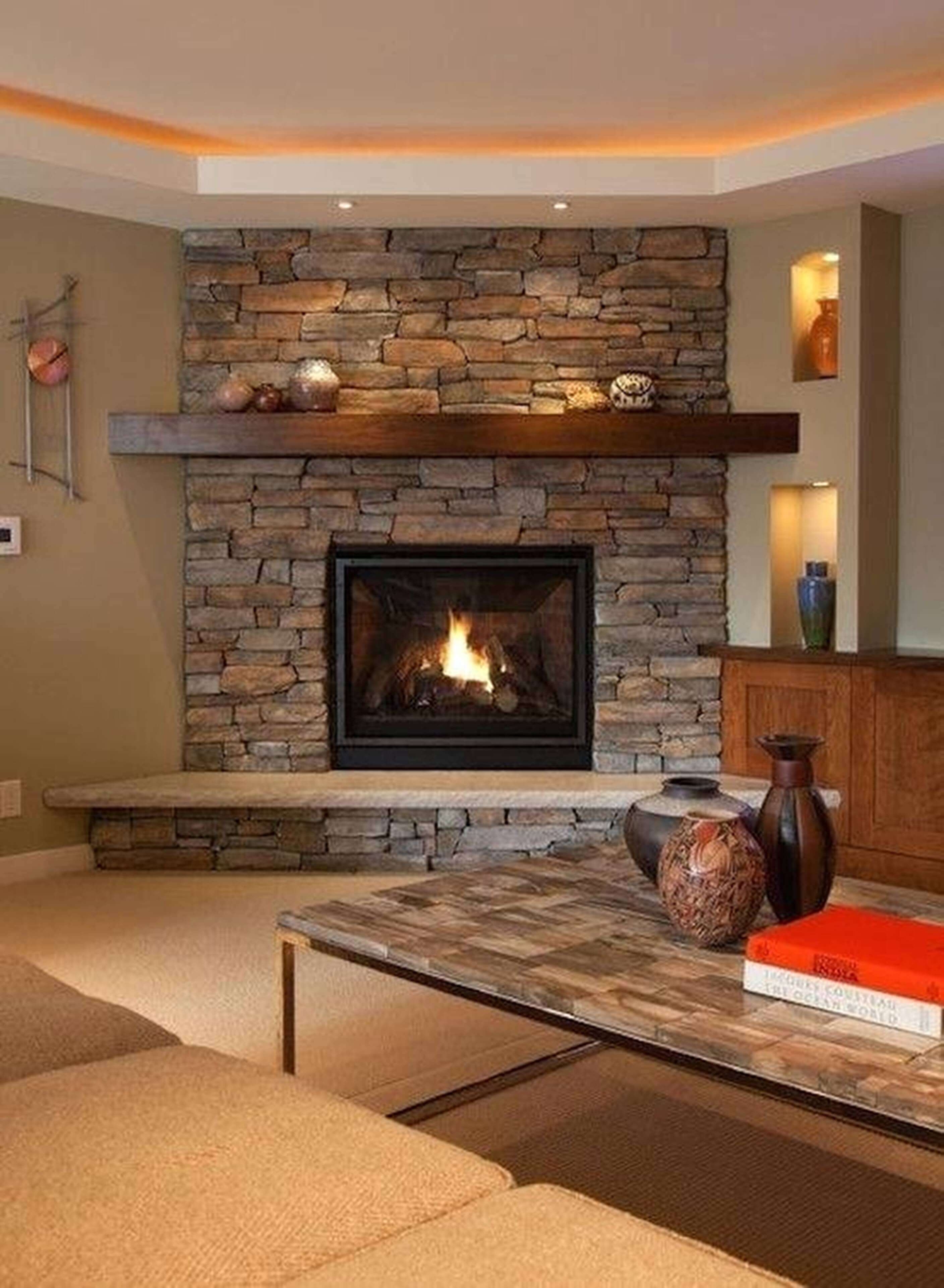 50 Fantastic Corner Fireplace Ideas, Fireplace Ideas Stone And Wood